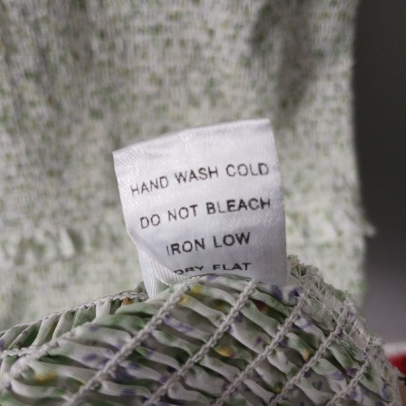 Mable Women's Size Large Smocked Long Ruffle Sleeveless Dress Green Floral Midi - Picture 11 of 16